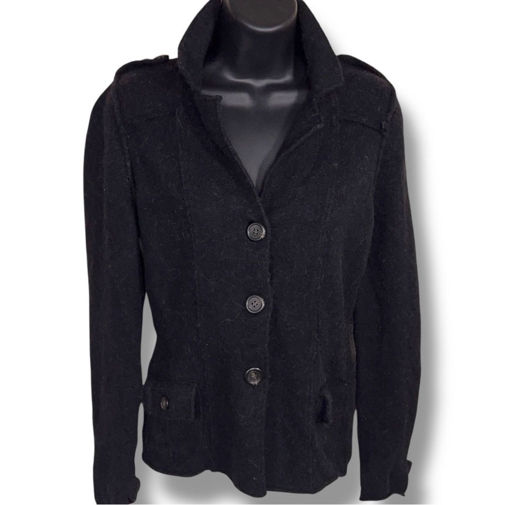 Medium Black Banana Republic Alpaca Wool Blend Sweater Cardigan Knit